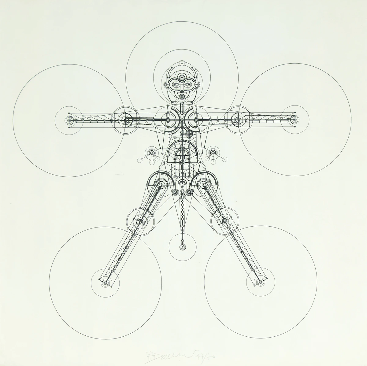 François Dallegret, Cosmic Opera Suit, lithograph, 1971