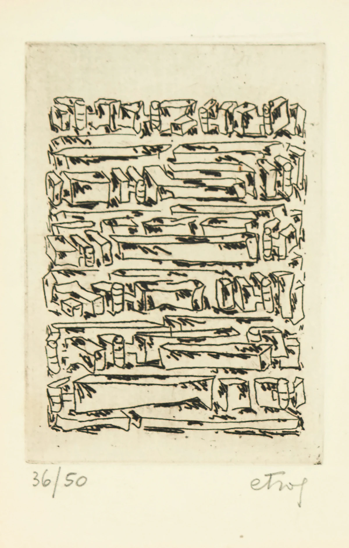 Sorel Etrog, Untitled, etching