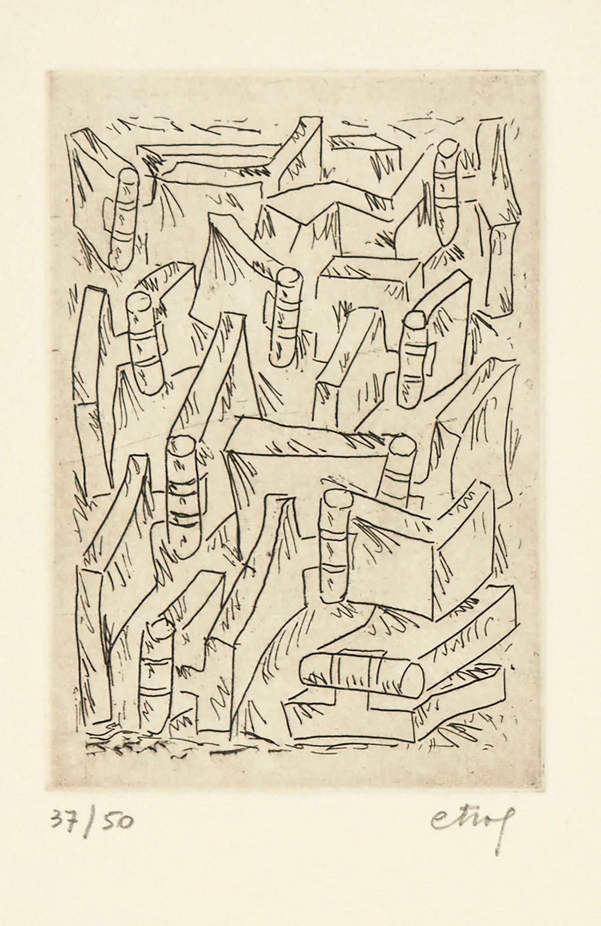 Sorel Etrog, Untitled, etching