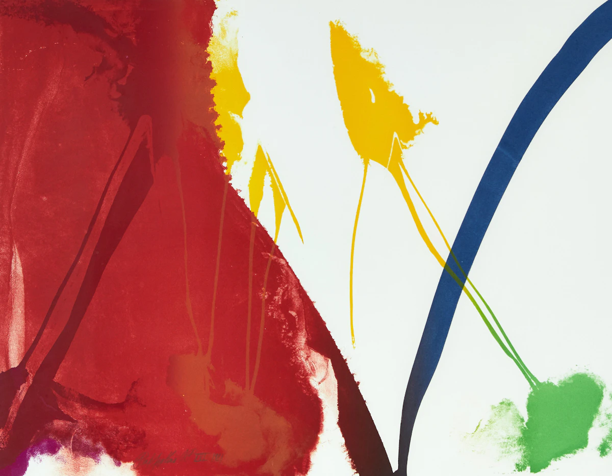 Paul Jenkins, Vermillion Enigma, colour lithograph, 1981