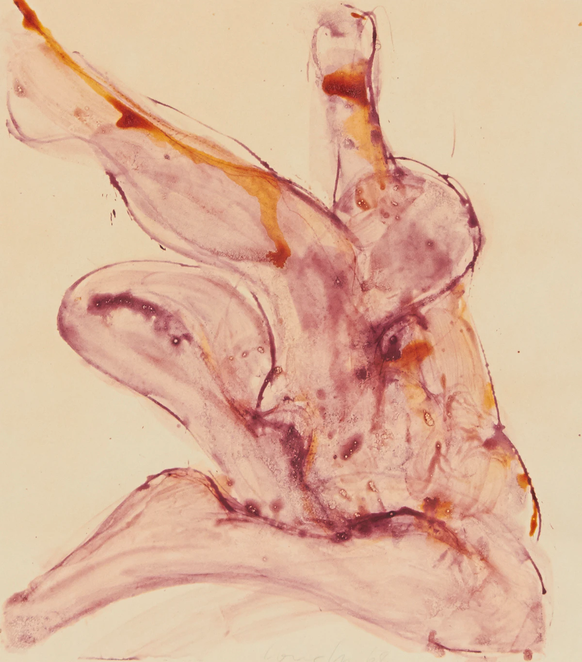 John Graham Coughtry, Study For Two Figure Series 3, coloured inks, 1968