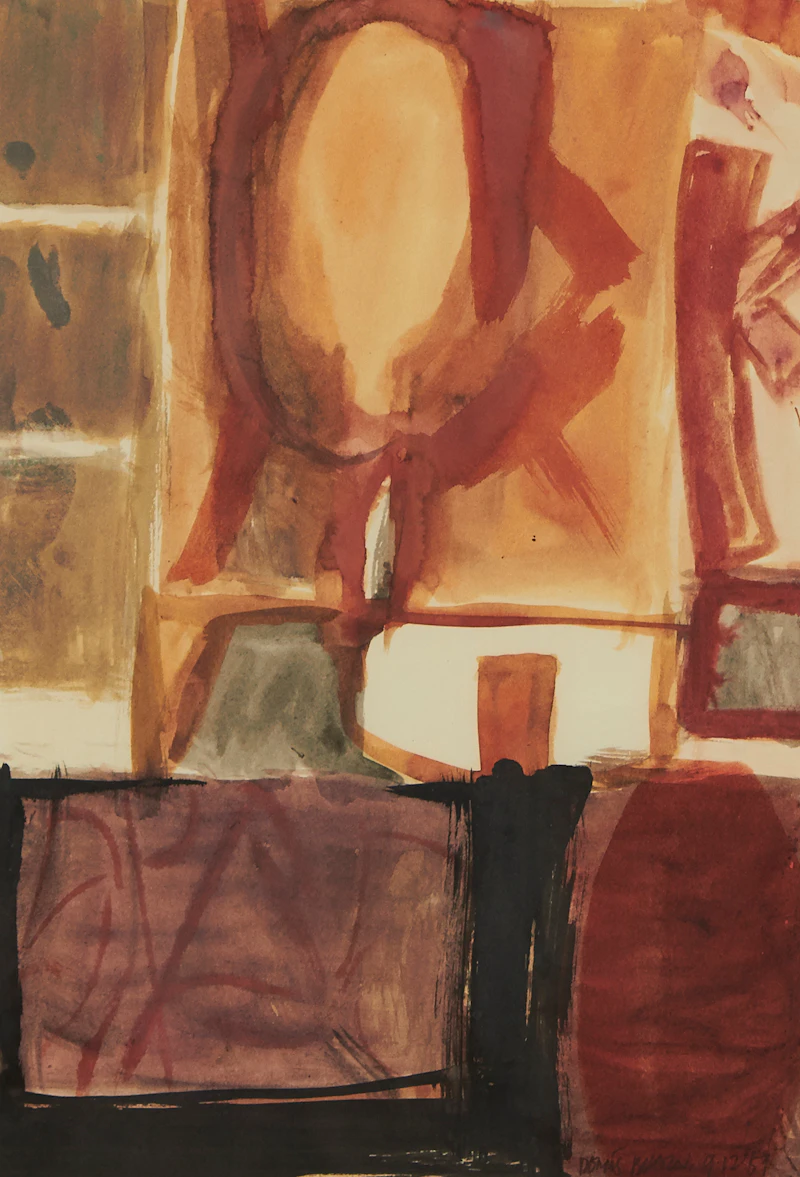 Dennis Eugene Norman Burton, Interior, oil and watercolour, 1959 - view 2