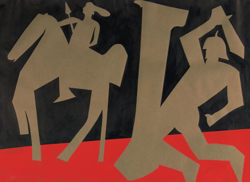 Harold Barling Town, Achilles In Ambush, mixed media on paper, 1978 - view 2