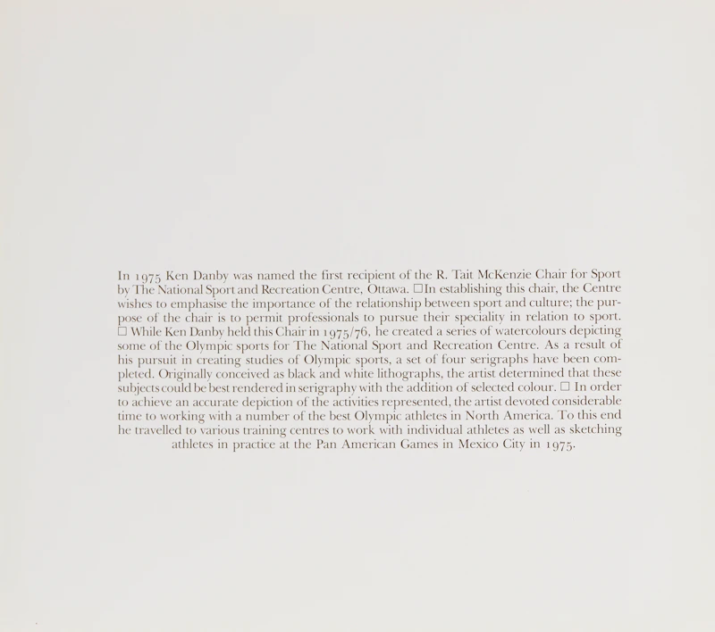 Kenneth Danby, Olympic Serigraphs, serigraphs, 1976 - view 3