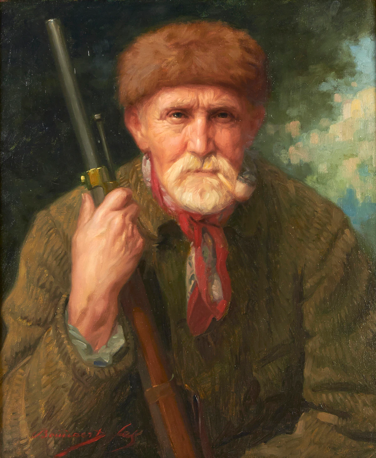 Josef Bouuaert, Vieux Braconnier, oil on canvas