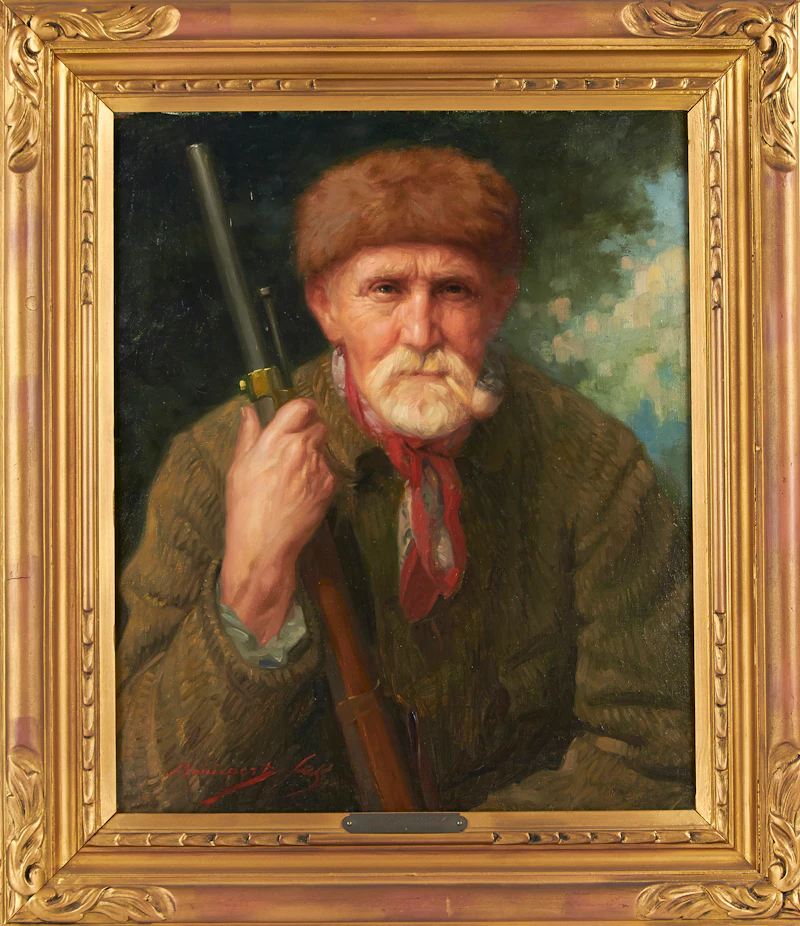Josef Bouuaert, Vieux Braconnier, oil on canvas - view 2
