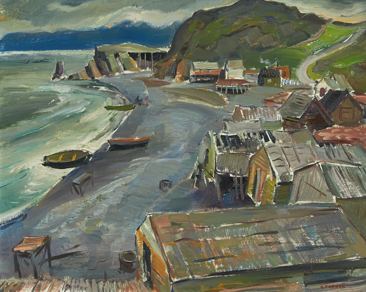 George Douglas Pepper, Norman’s Cove, Newfoundland, oil on canvas board, 1950
