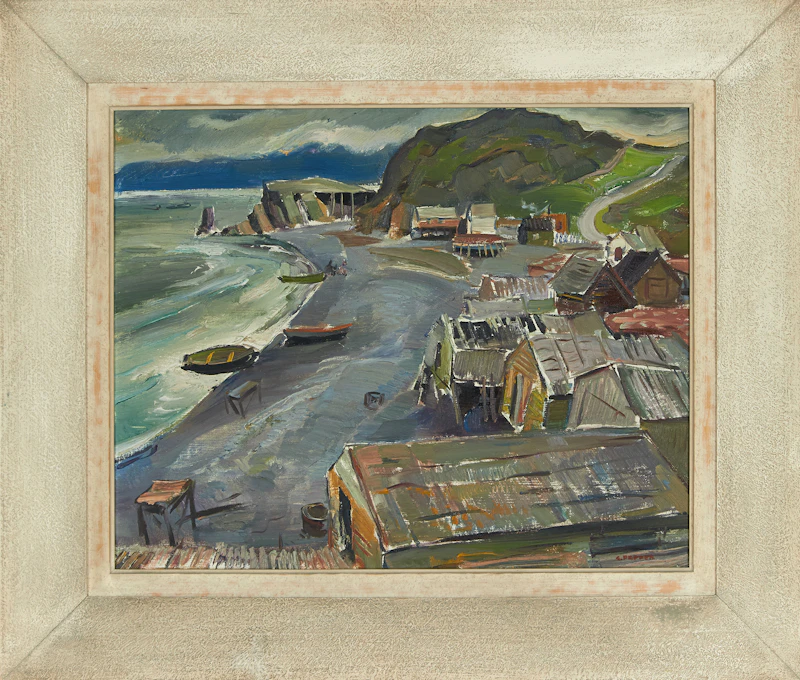 George Douglas Pepper, Norman’s Cove, Newfoundland, oil on canvas board, 1950 - view 3