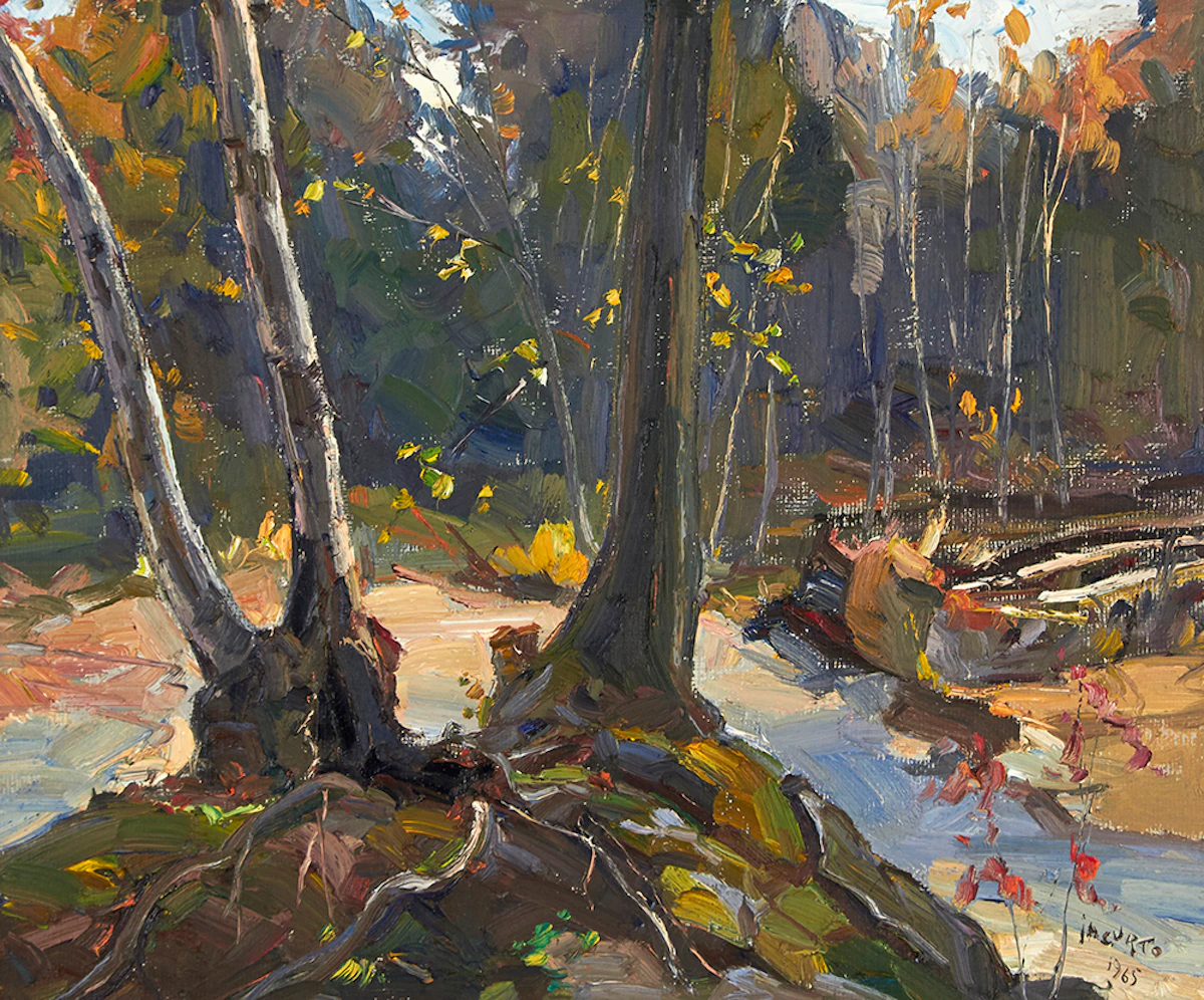 Francesco Iacurto, Bois de Boulogne, oil on canvas, 1965