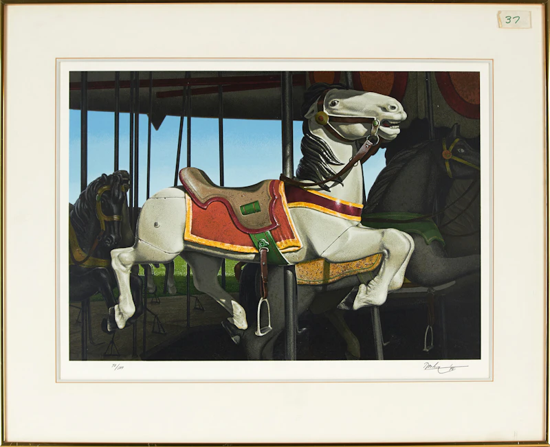 Kenneth Danby, White Stallion, colour serigraph, 1978 - view 2