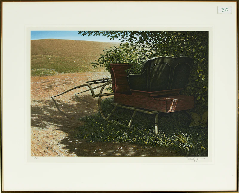 Kenneth Danby, In the Shade, colour serigraph, 1972 - view 2