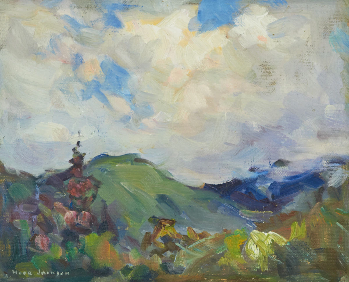 Erna Nook Jackson, Spring Landscape, oil on canvas