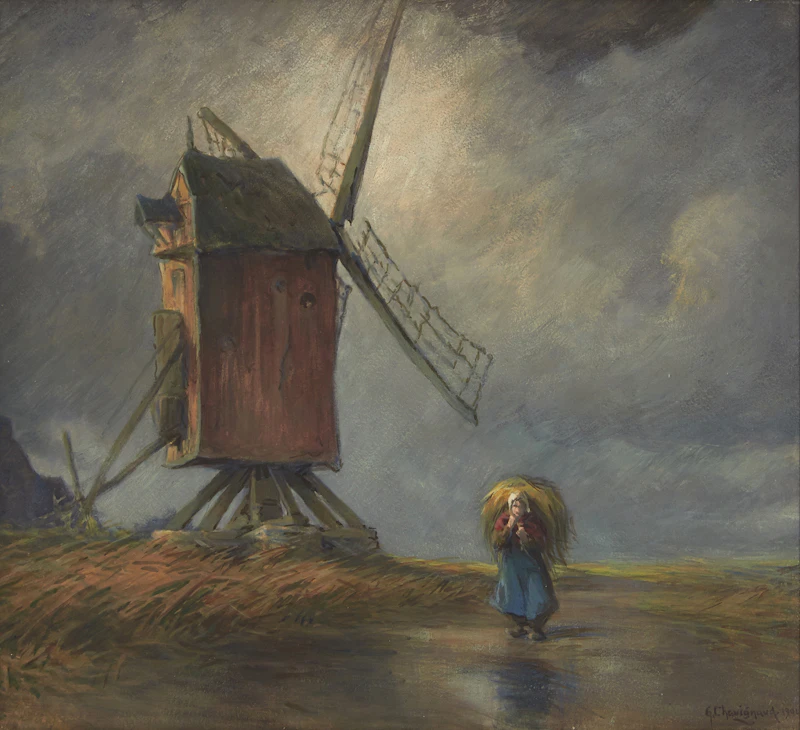 Landscape with Windmill by Georges Chavignaud