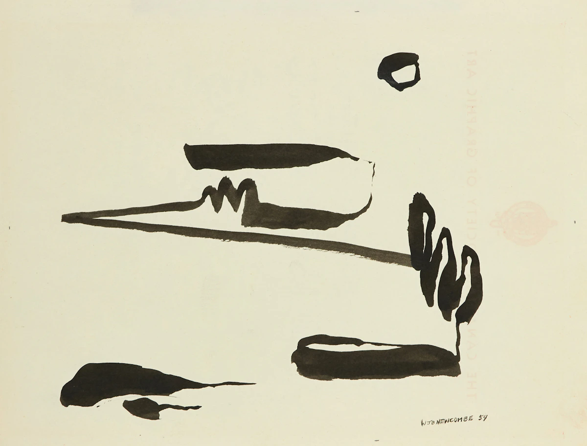 William John Bertram Newcombe, Three Abstracts, India inks, 1954