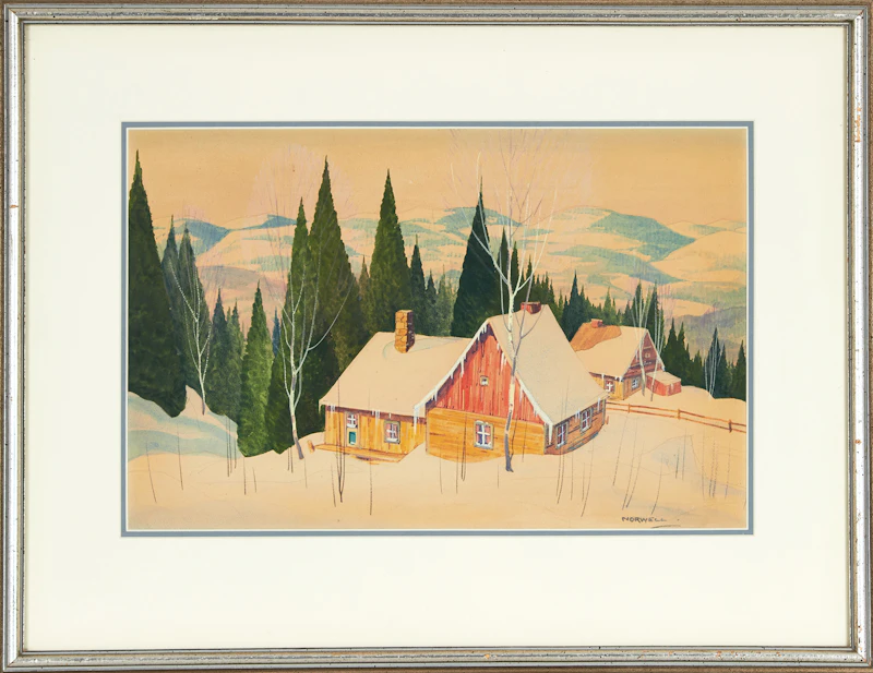 Graham Noble Norwell, Cottage in Winter, watercolour - view 2