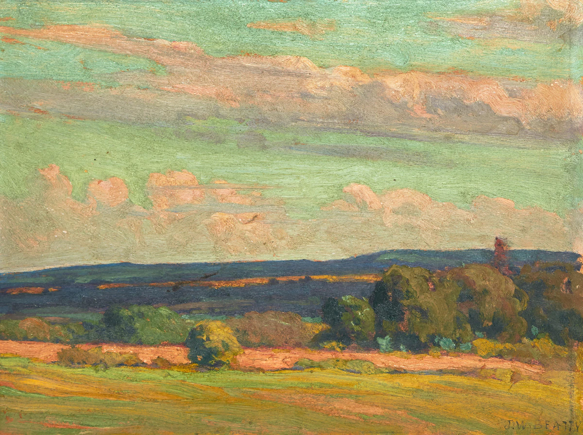 John William Beatty, Landscape Near Port Hope, oil on board