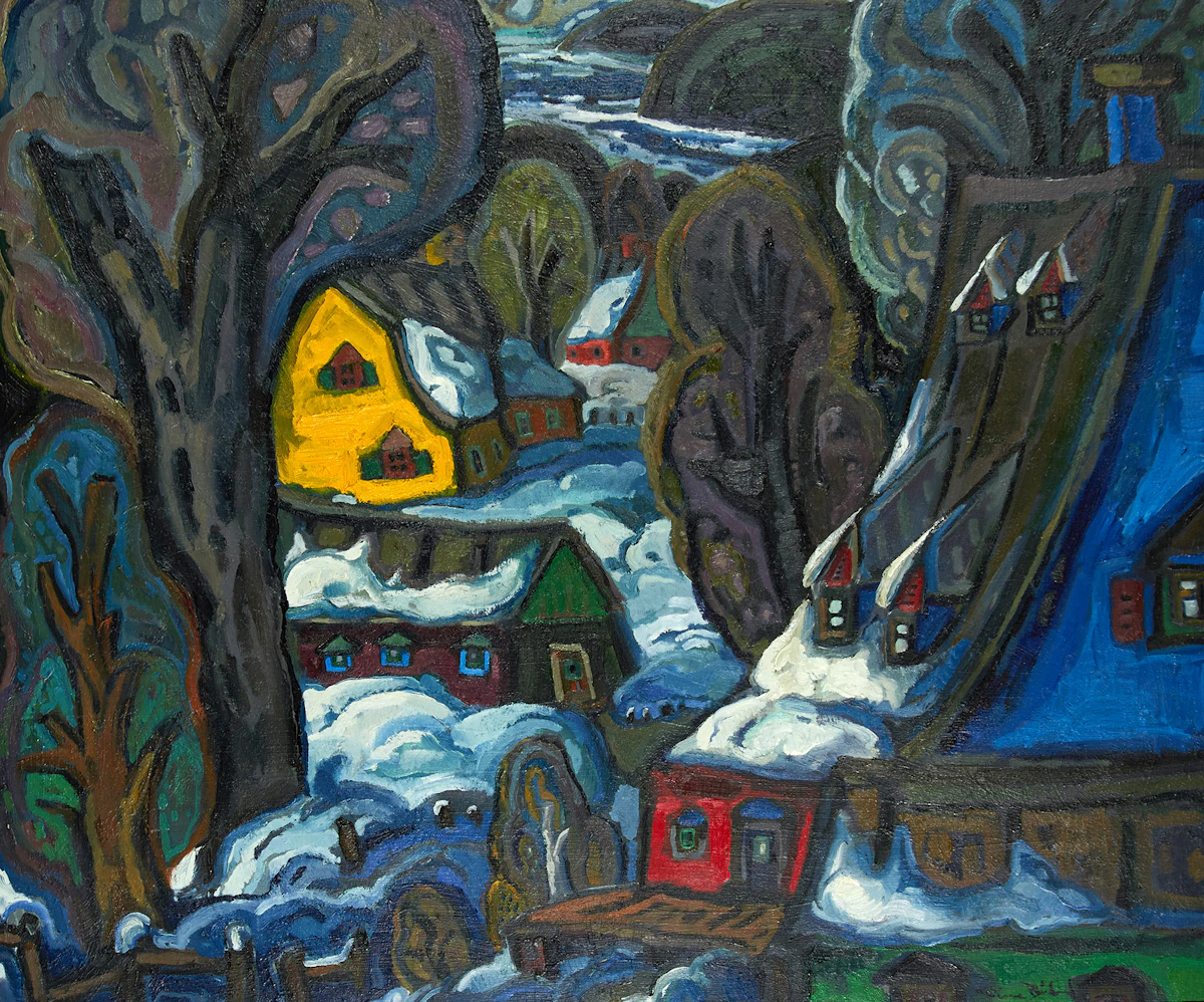 Pierre Bédard, Point de hivernal, oil on board, 2009