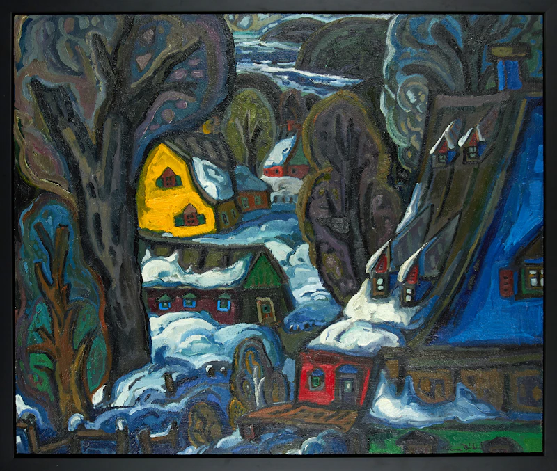 Pierre Bédard, Point de hivernal, oil on board, 2009 - view 2