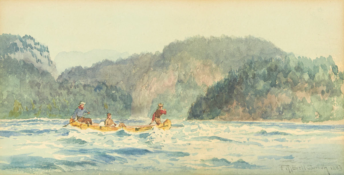 Frederic Marlett Bell-Smith, My Canoe on the Nipigon River, watercolour, 1889