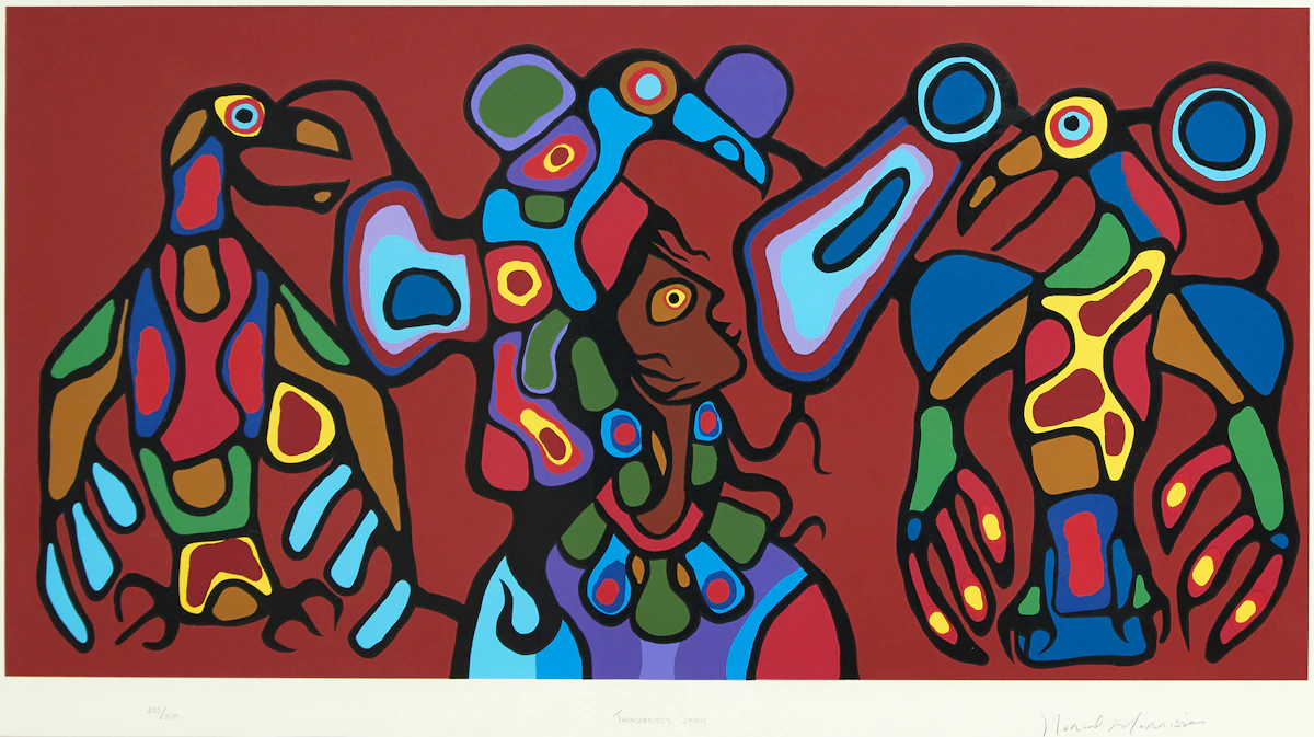 Norval Morrisseau, Thunderbird’s Sprit, colour silkscreen