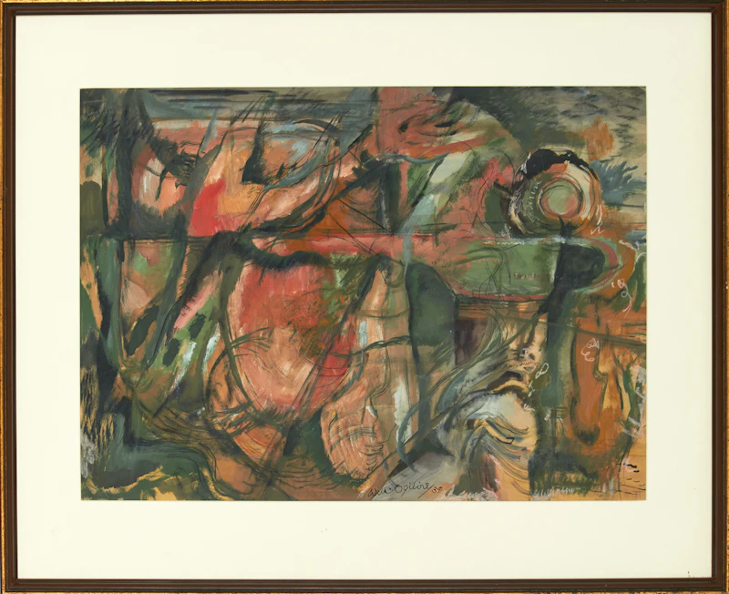 William Abernethy Ogilvie, Lake Reflections, watercolour, 1934 - view 2