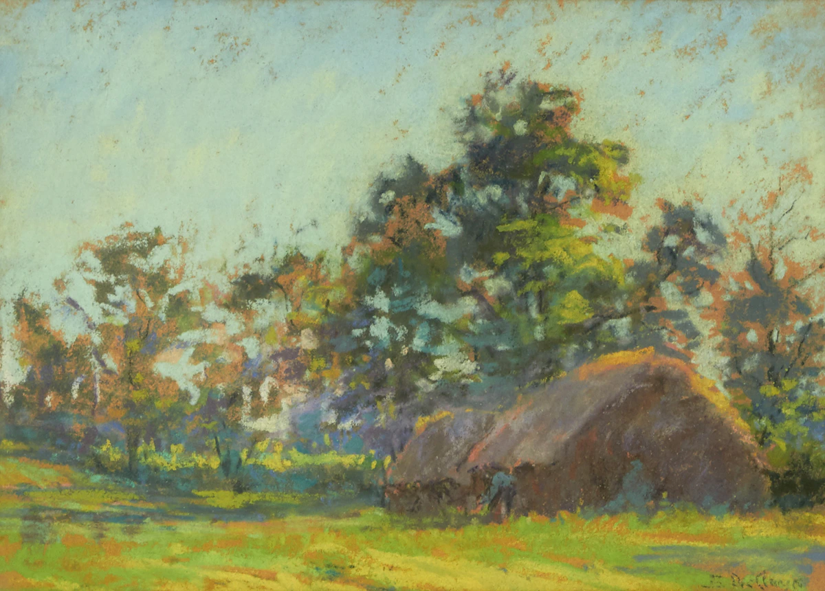 Berthe Des Clayes, Farm in Spring, Eastern Townships, pastel