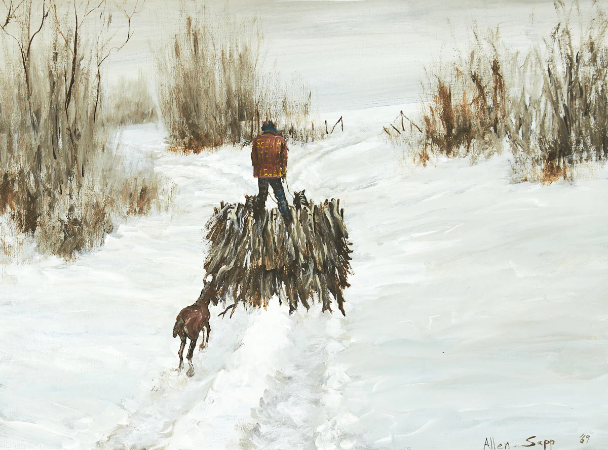 Allen Sapp, Returning Home, acrylic on canvas, 1969