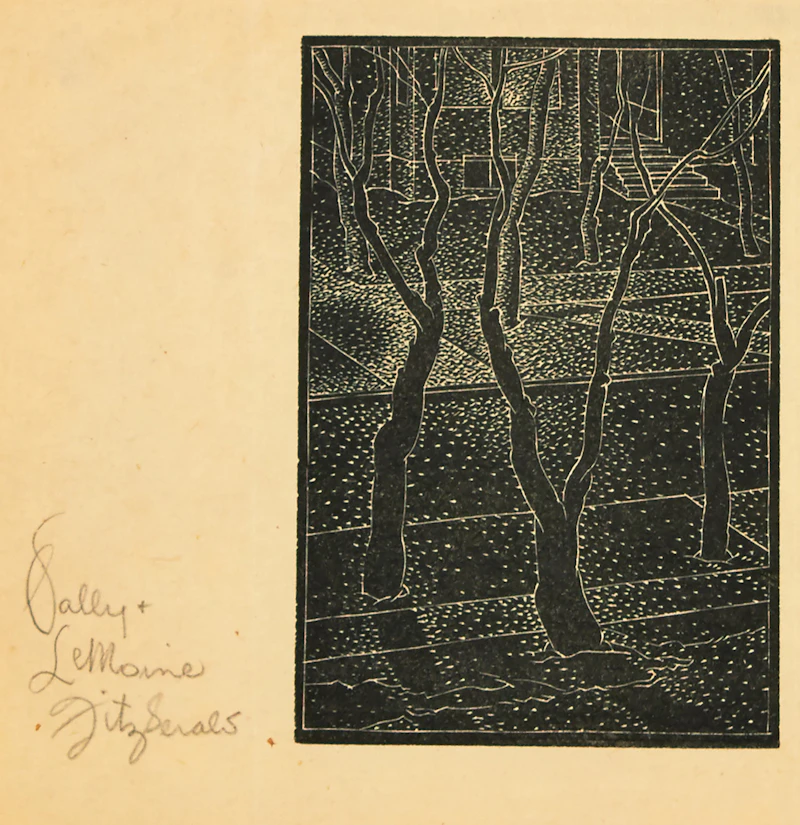 Lionel LeMoine FitzGerald, Trees and Streets, linocut, 1943 - view 2