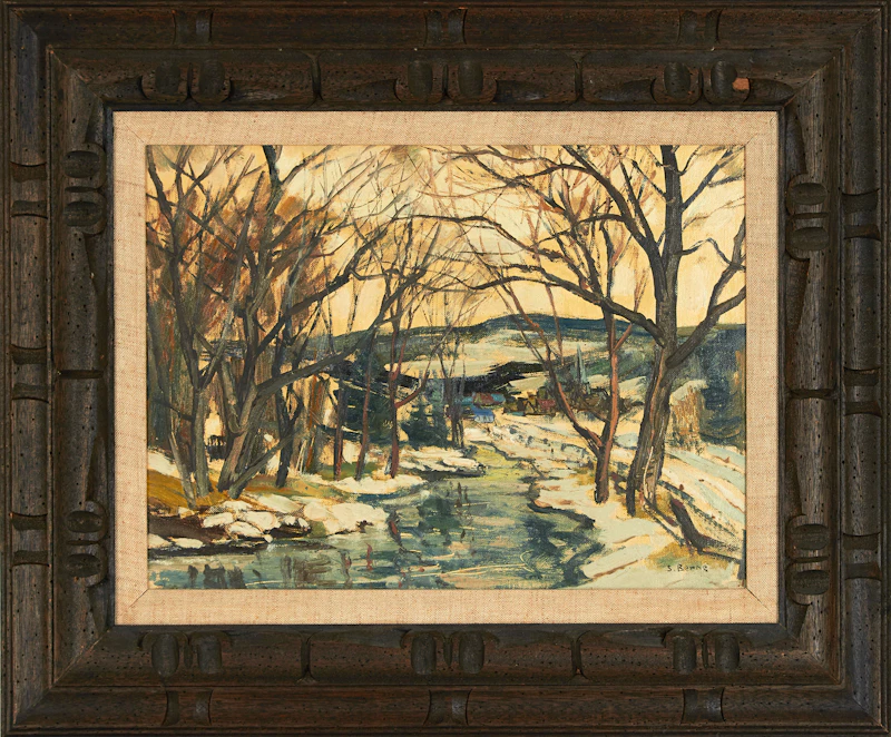 Sidney Berne, Sainte-Marguerite River, Quebec, oil on canvas board - view 2