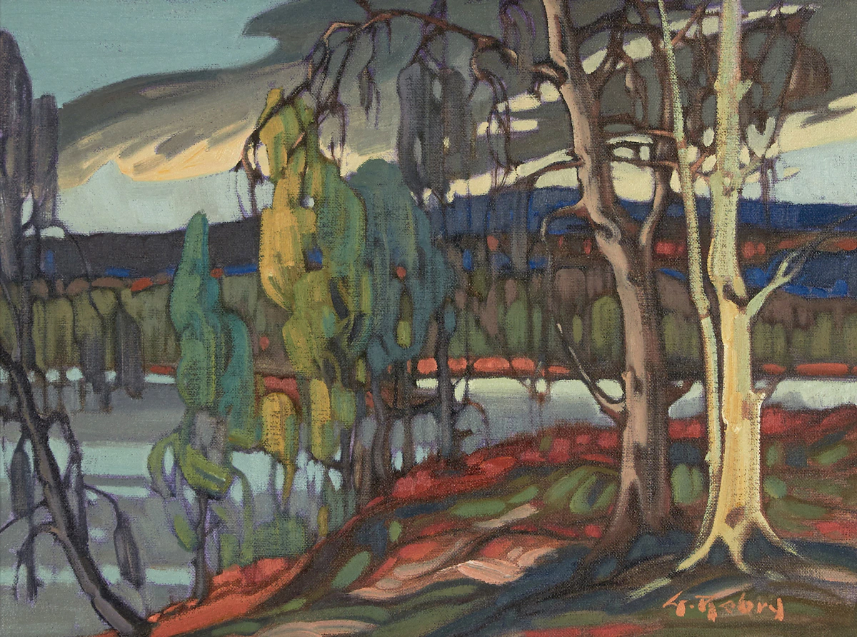 Gaston Rebry, Vue sur le lac, oil on canvas, 1994