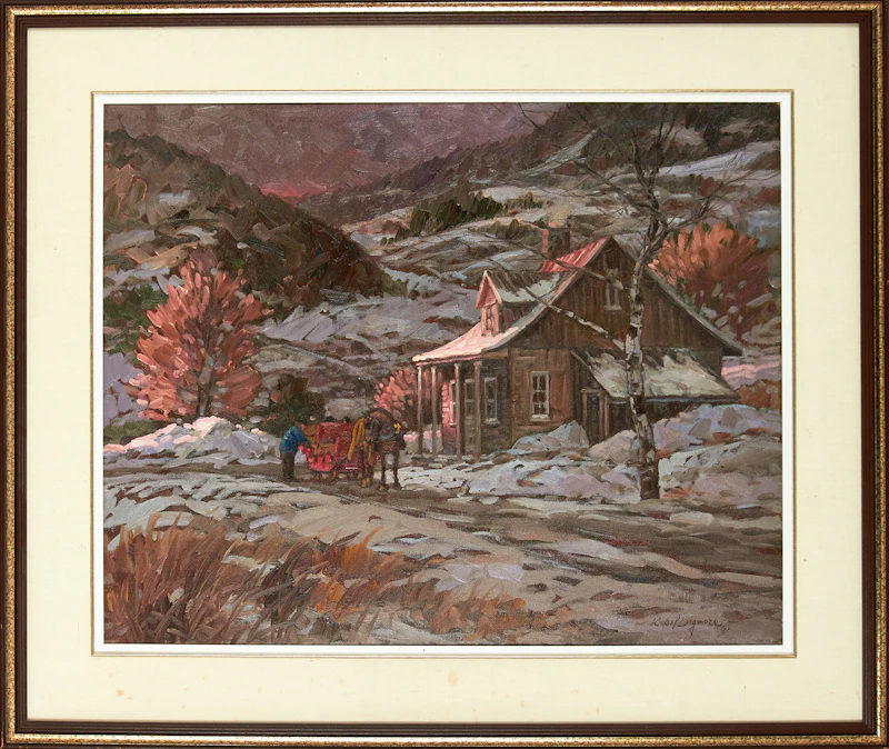 Littorio Del Signore, Fin du jour dans les laurentides, oil on canvas, 1986 - view 2