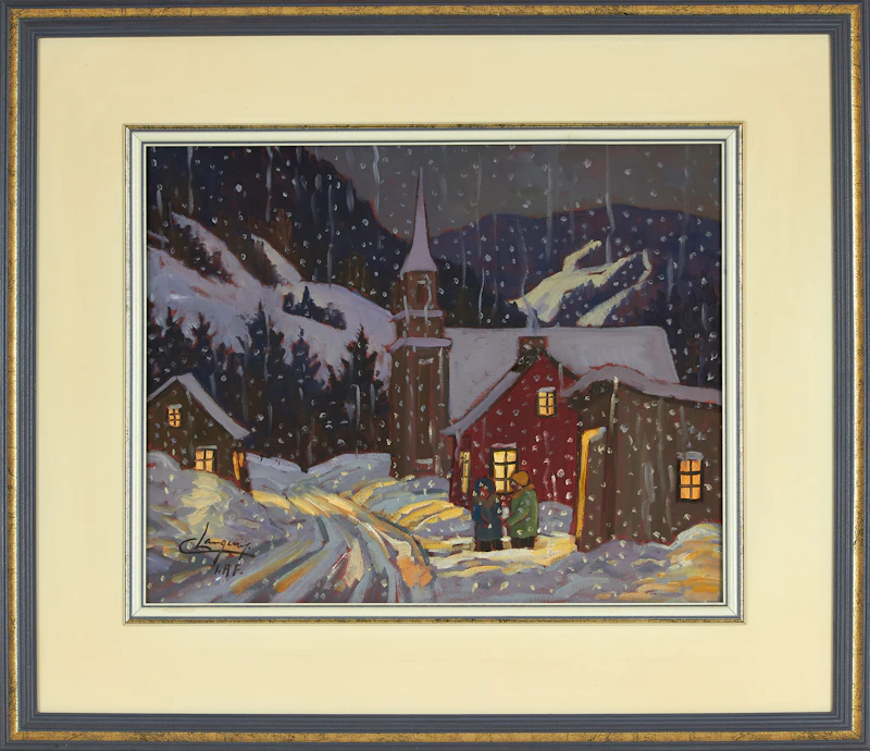 Claude Langevin, Après le souper, oil on canvas - view 2