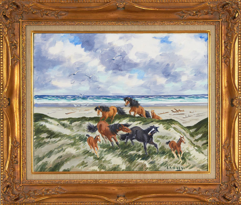 John Douglas Lawley, Sable Island, Coming up from the Beach, oil on canvas board - view 2
