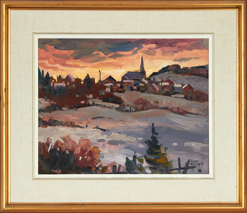 Bruno Côté, Village Les Eboulements, oil on board, 1990 - view 2