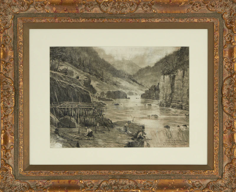 Gaston Roullet, Pêcherie de Saumons Riviere Fraser, Canada (Salmon Fishing on the Fraser River, Canada), watercolour - view 2