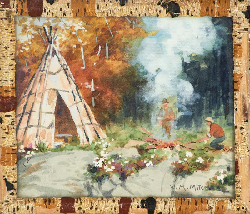 Willard Morse Mitchell, Cooking Fish at Indian Encampment, watercolour - view 2