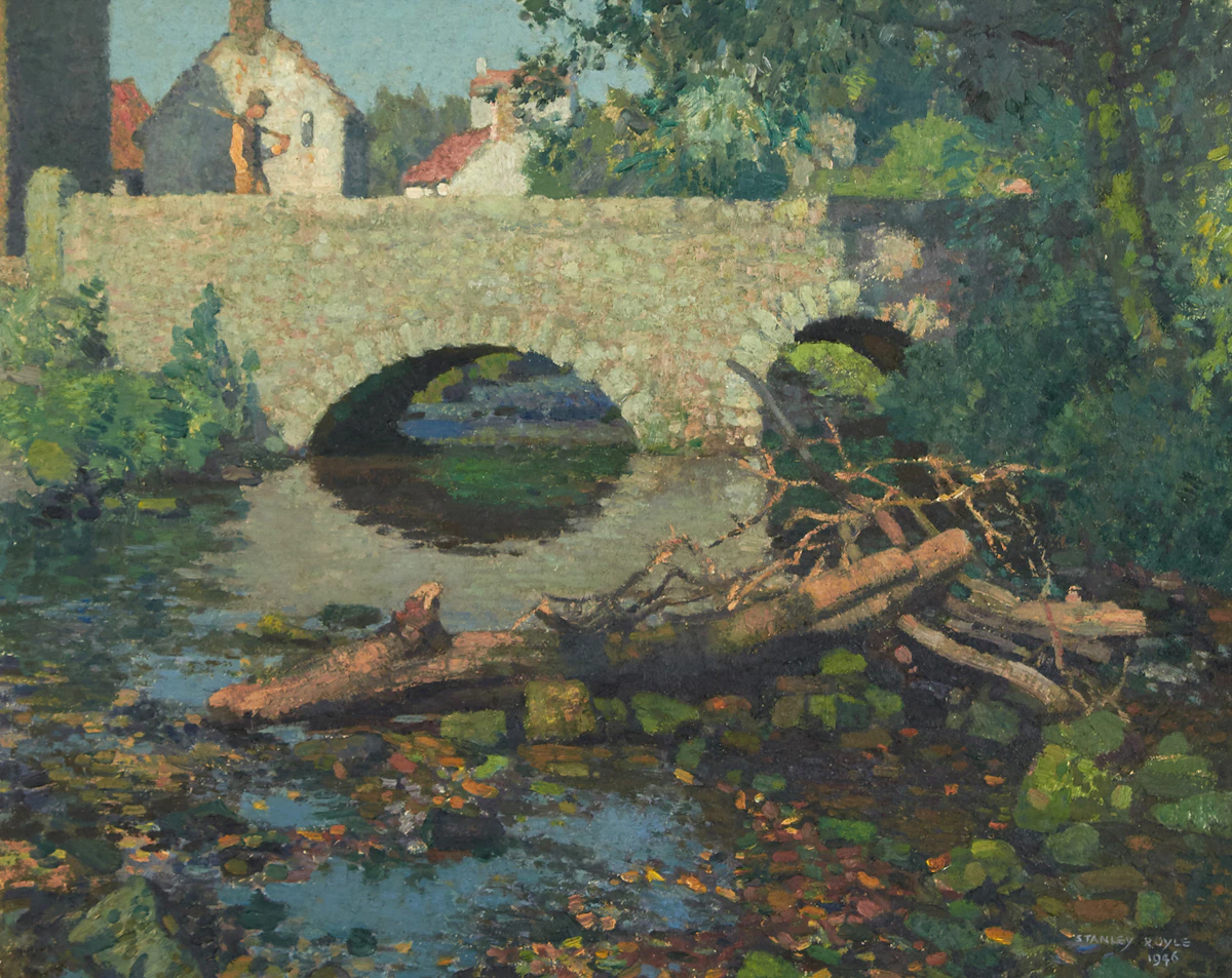 Stanley Royle, River Roche at Stowe, oil on board, 1946