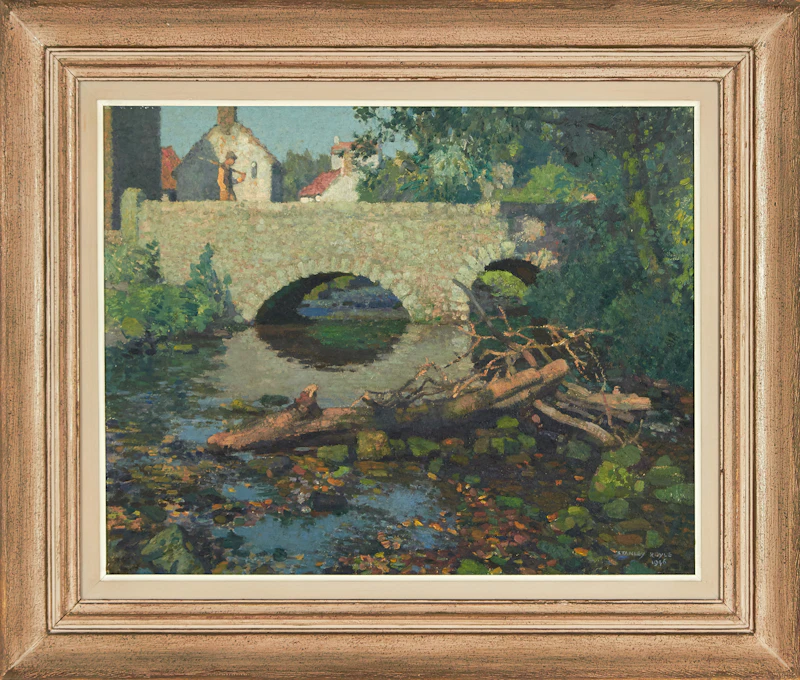 Stanley Royle, River Roche at Stowe, oil on board, 1946 - view 2
