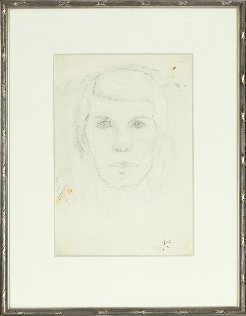 Paraskeva Plistik Clark, Self Portrait, graphite - view 2
