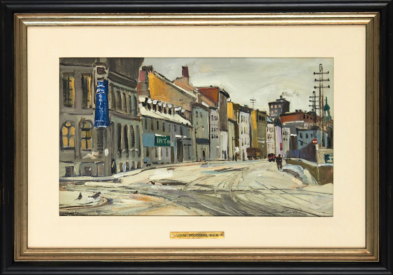 George Lorne Holland Bouchard, Commissioners Street, Montreal, oil on board, 1961 - view 2