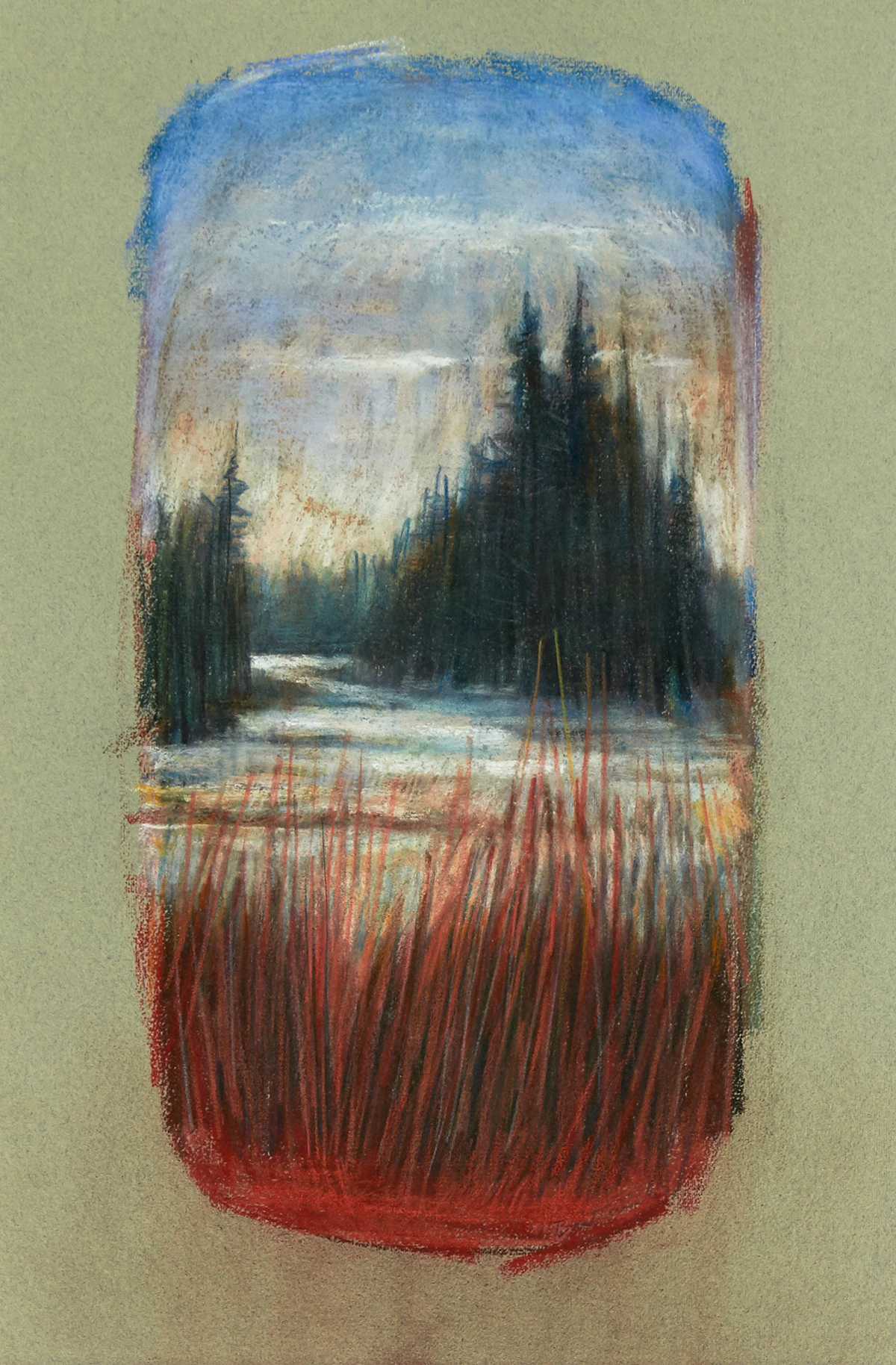 Miller Gore Brittain, Landscape, pastel, 1965