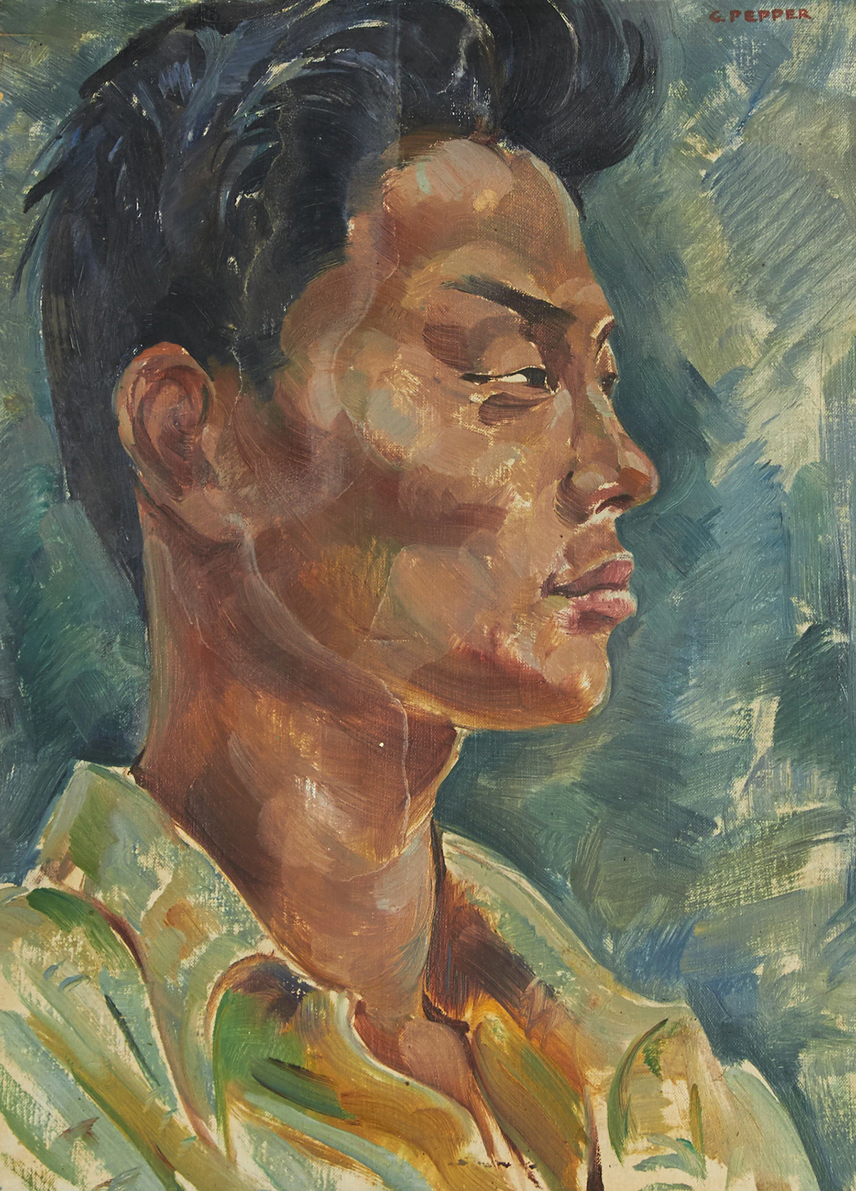 George Douglas Pepper, Chinese Boy, oil on board