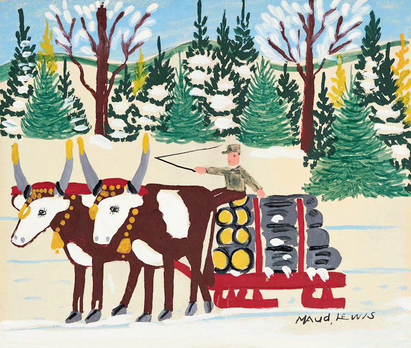 Winter Logging Scene by Maud Lewis