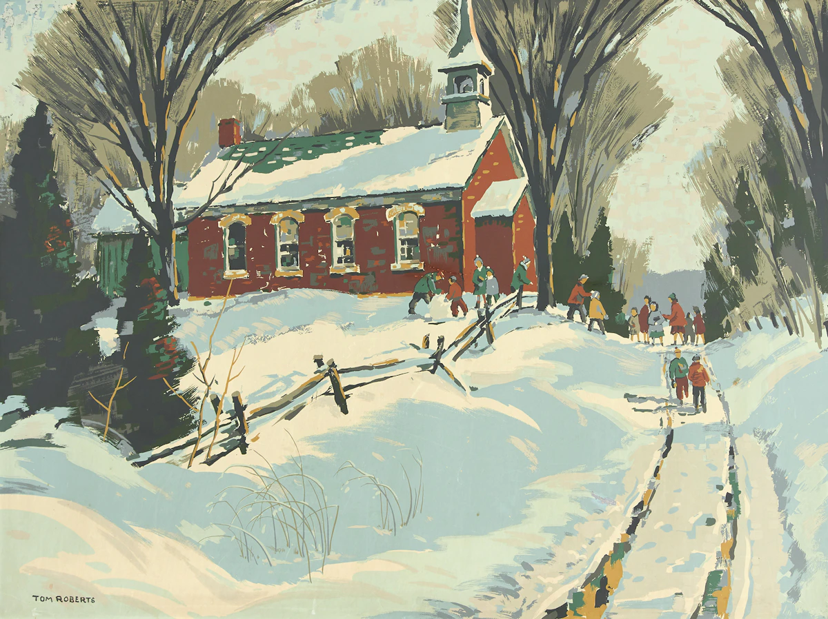 Thomas Keith Roberts, Red Schoolhouse, sampson-matthews silkscreen