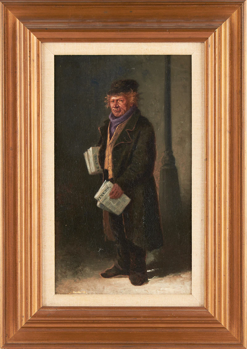 William Raphael, The News Vendor, oil on canvas, 1875 - view 2