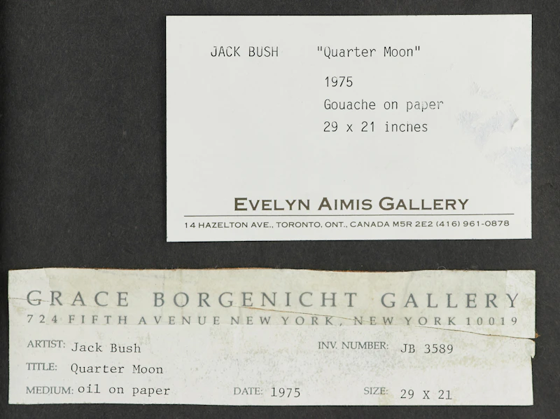 Jack Hamilton Bush, Quarter Moon, gouache on paper, 1975 - view 4