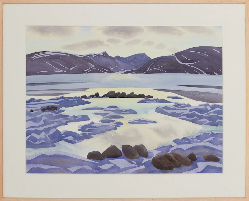 Doris Jean McCarthy, Evening at Pangnirtung (1989), watercolour, 1989 - view 2