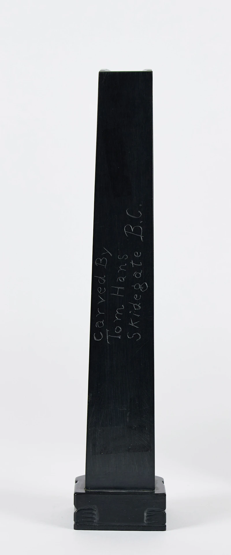 Tom Hans, Beaver, Raven, Bear and Frog, argillite totem - view 3