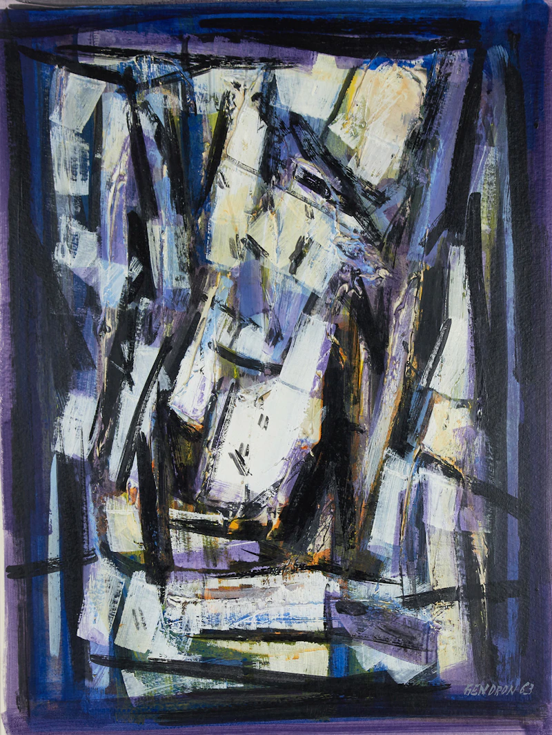 Pierre Gendron, Sans titre, oil on board, 1963 - view 1