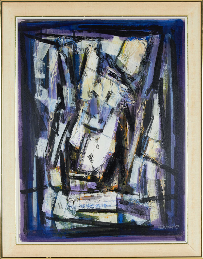 Pierre Gendron, Sans titre, oil on board, 1963 - view 2
